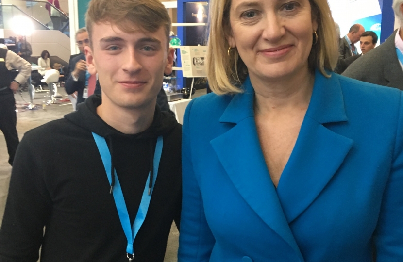 Cllr Owen Goodall and Amber Rudd MP